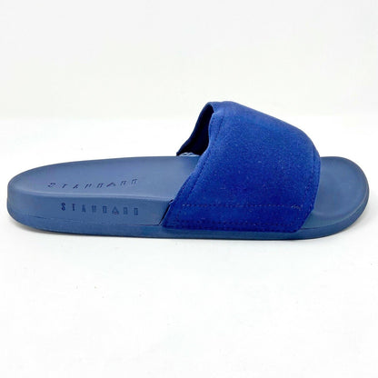 STNDRD Standard Los Angeles Monaco Suede Navy Blue Womens Slide Sandals