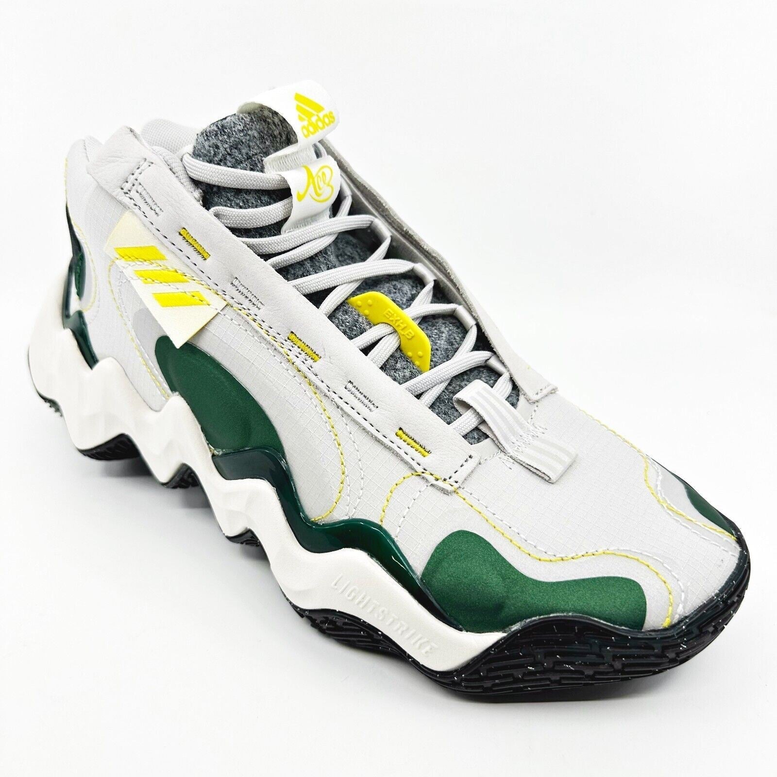 Adidas Exhibit B Mid Candace Gray Green Womens Basketball Sneakers GZ2378