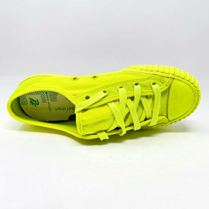 PF Flyer Center Lo Reiss Neon Yellow Womens Retro Casual Sneakers PM13OL1I