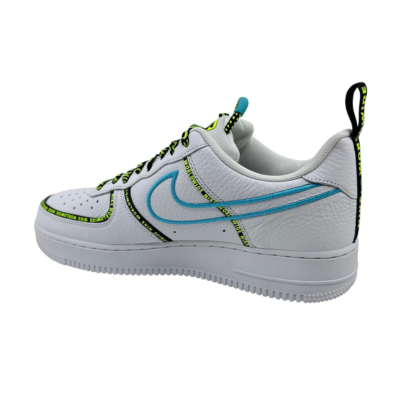 Nike Air Force 1 '07 Premium WW White Blue Black Mens Worldwide Sneaker