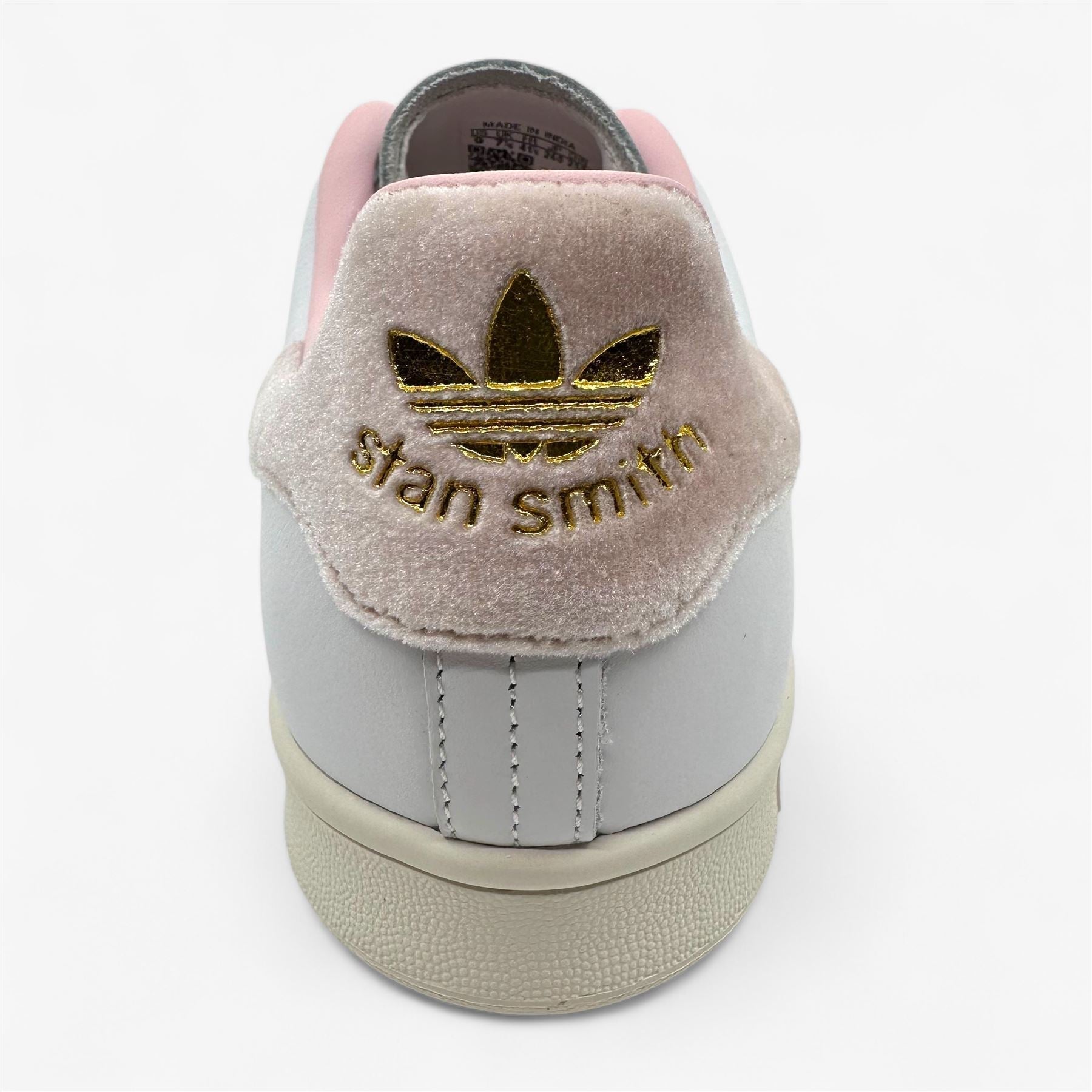 Adidas Stan Smith Cloud White Gold Pink Womens Athletic Sneaker