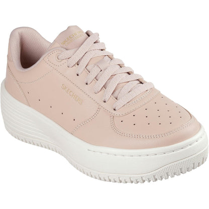 Women's Wide Fit Skechers 185110 Court Classics Grand 92 Be Lifted Trainers - Nude