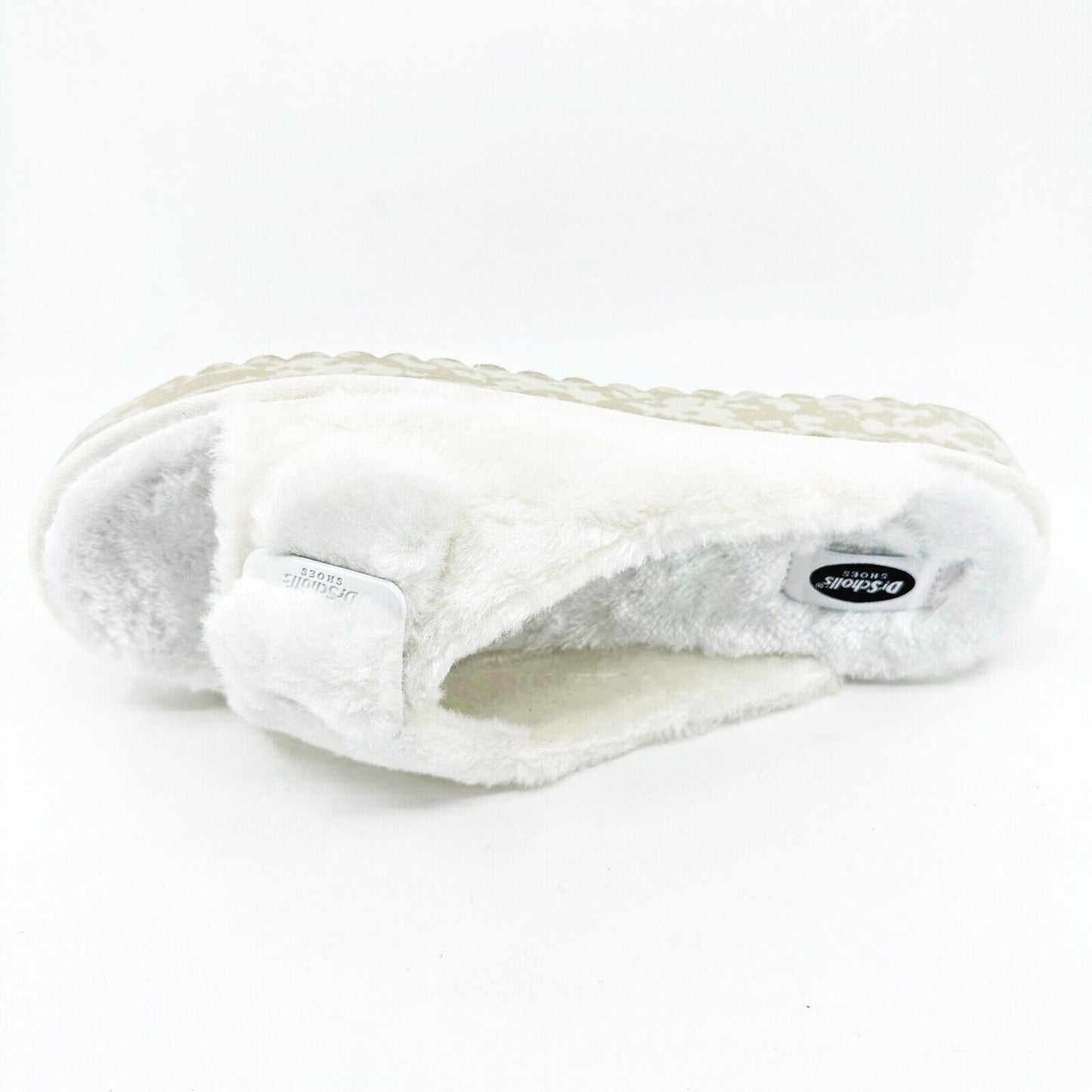 Dr Scholls Staycay OG Tofu White Faux Fur Womens Slippers Slide Sandals