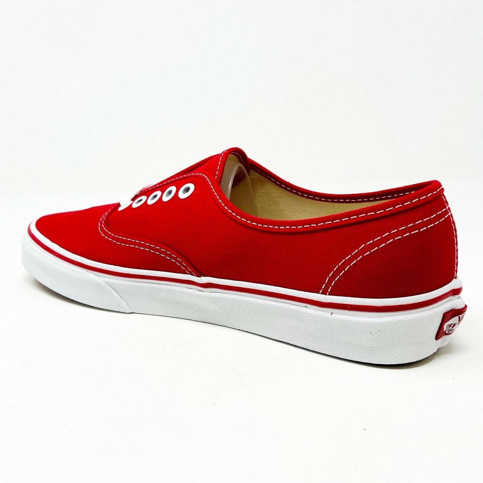 Vans Authentic True Red White Mens Original Classic Canvas Sneakers