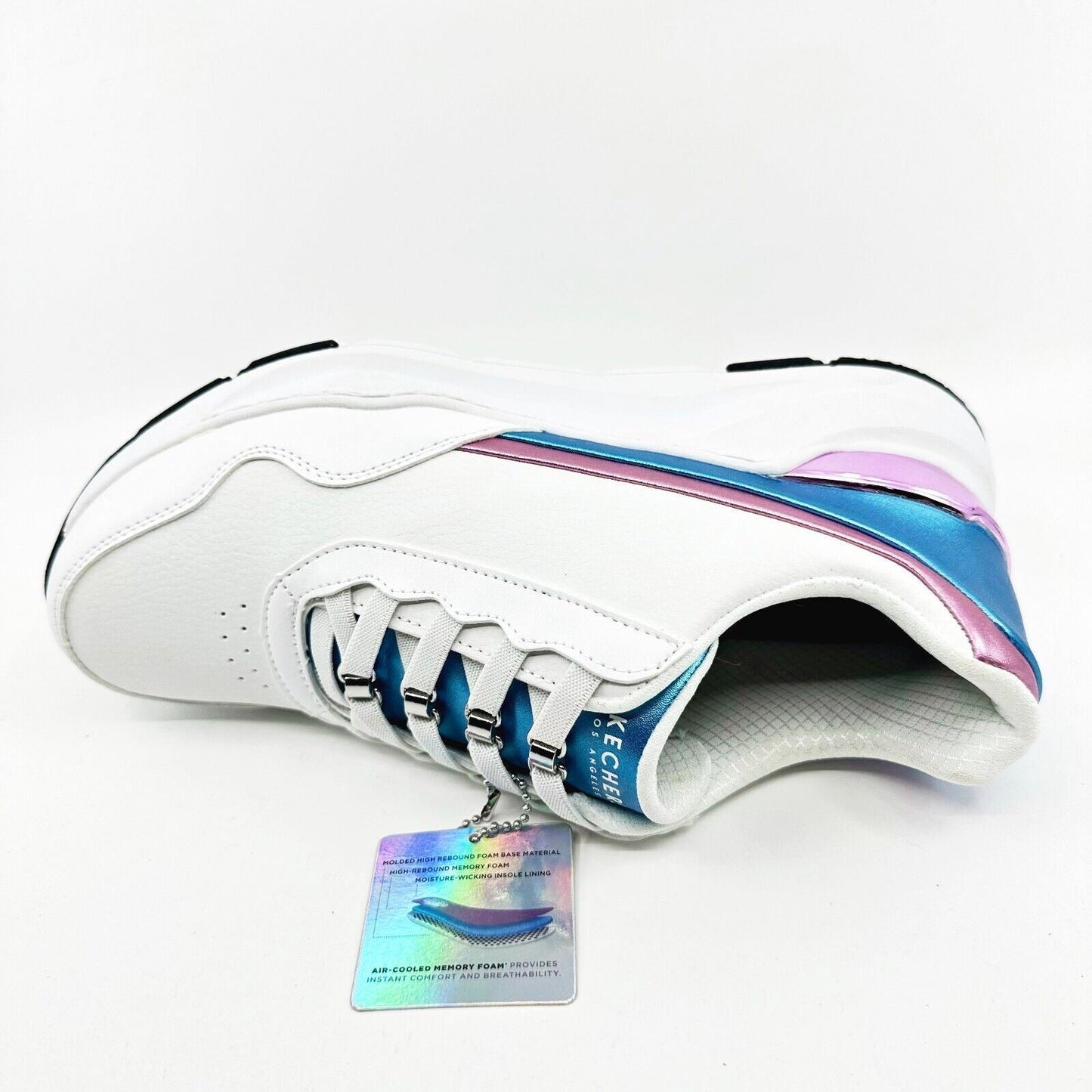 Skechers Rovina Metallic Mixer White Womens Size 9.5 Comfort Sneakers