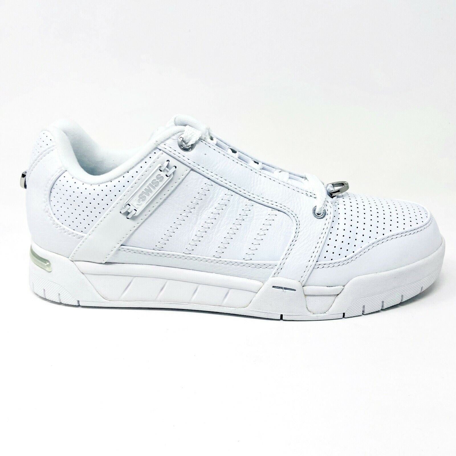 K-Swiss Talbert White Platinum Leather Mens  Retro Casual Sneakers 01763147
