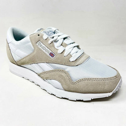 Reebok Classic Nylon White Light Grey Mens Casual Sneakers 6390