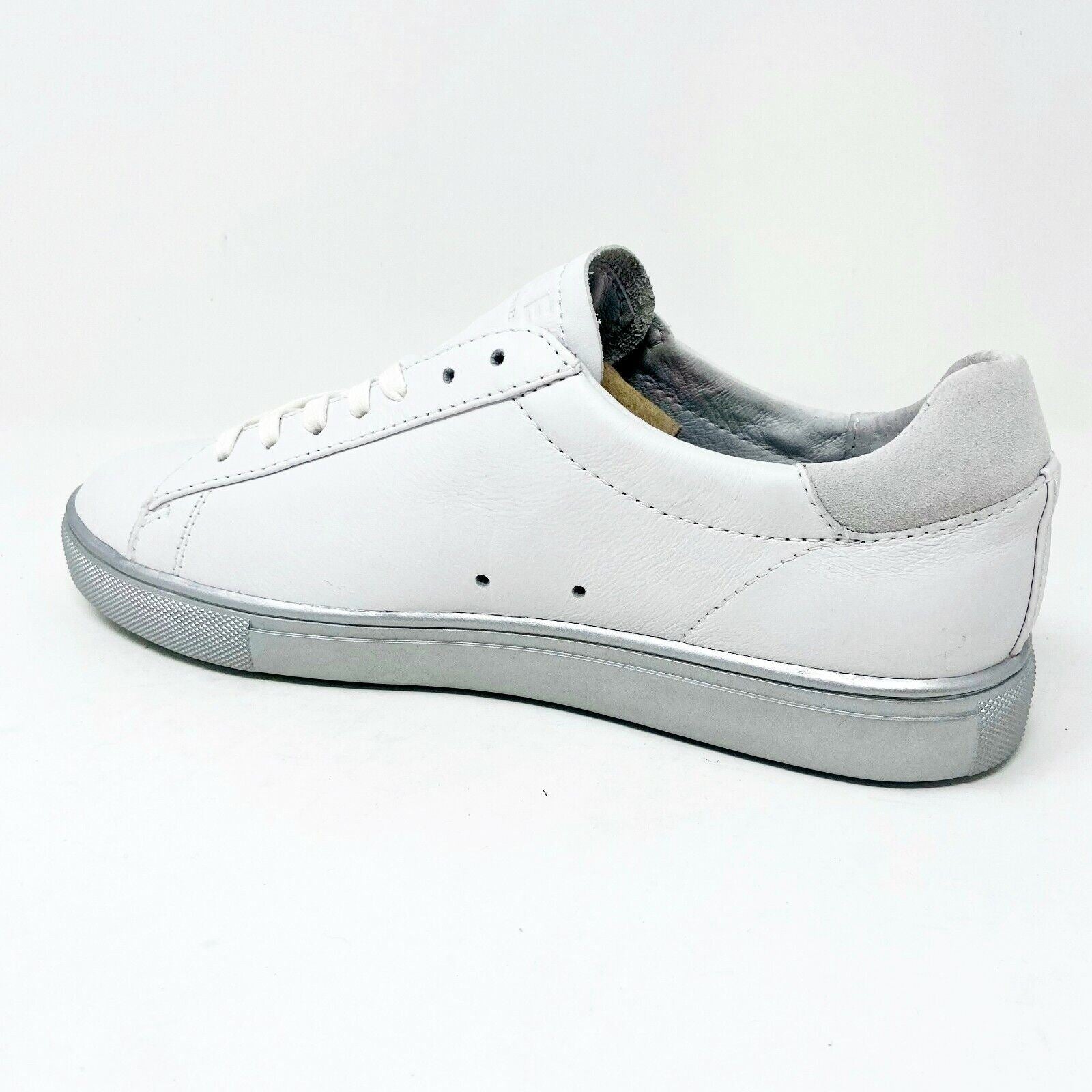 Clae Bradley White Silver Mens Premium Casual Sneakers