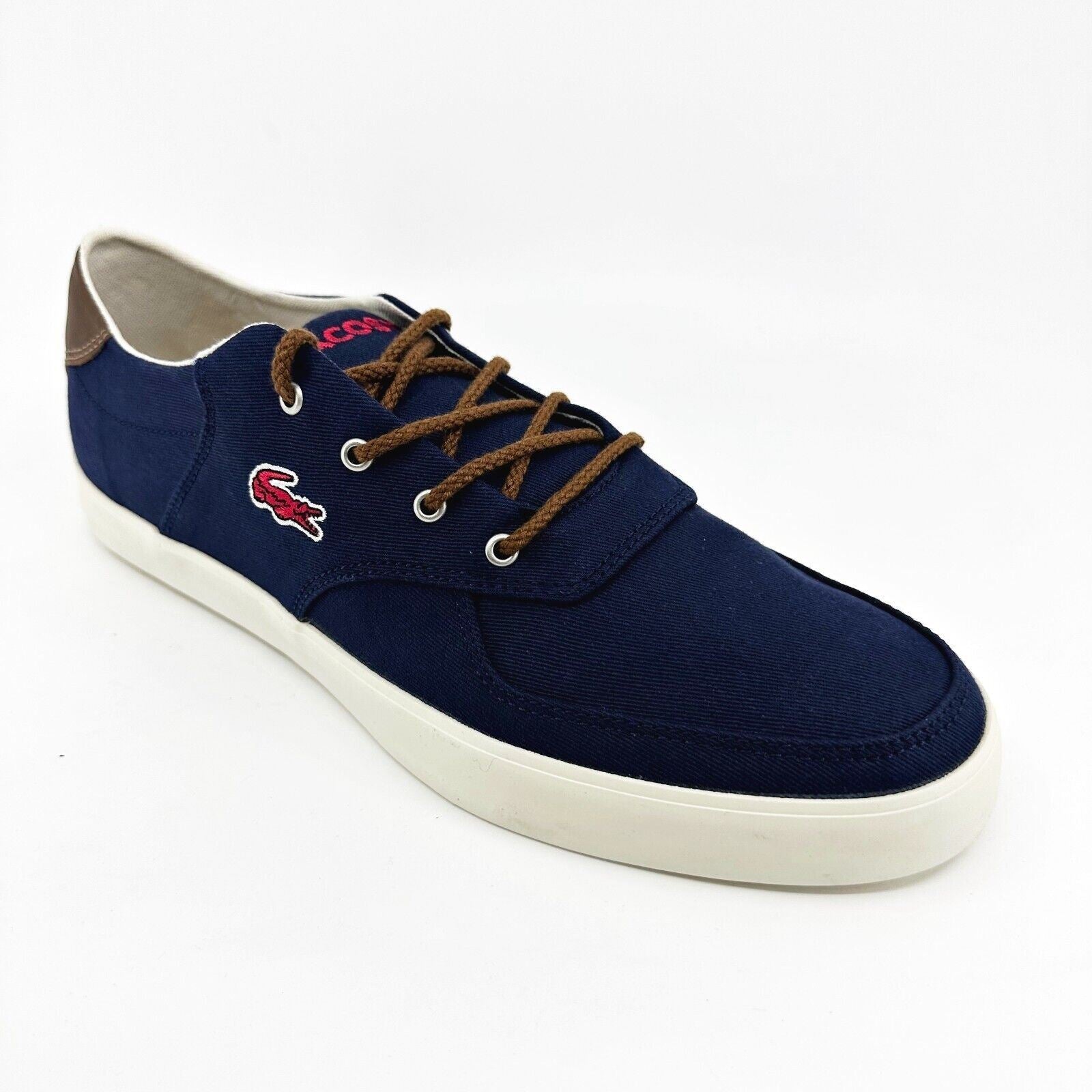 Lacoste Glendon 2 SRM Canvas Leather Dark Blue Mens Casual Sneakers