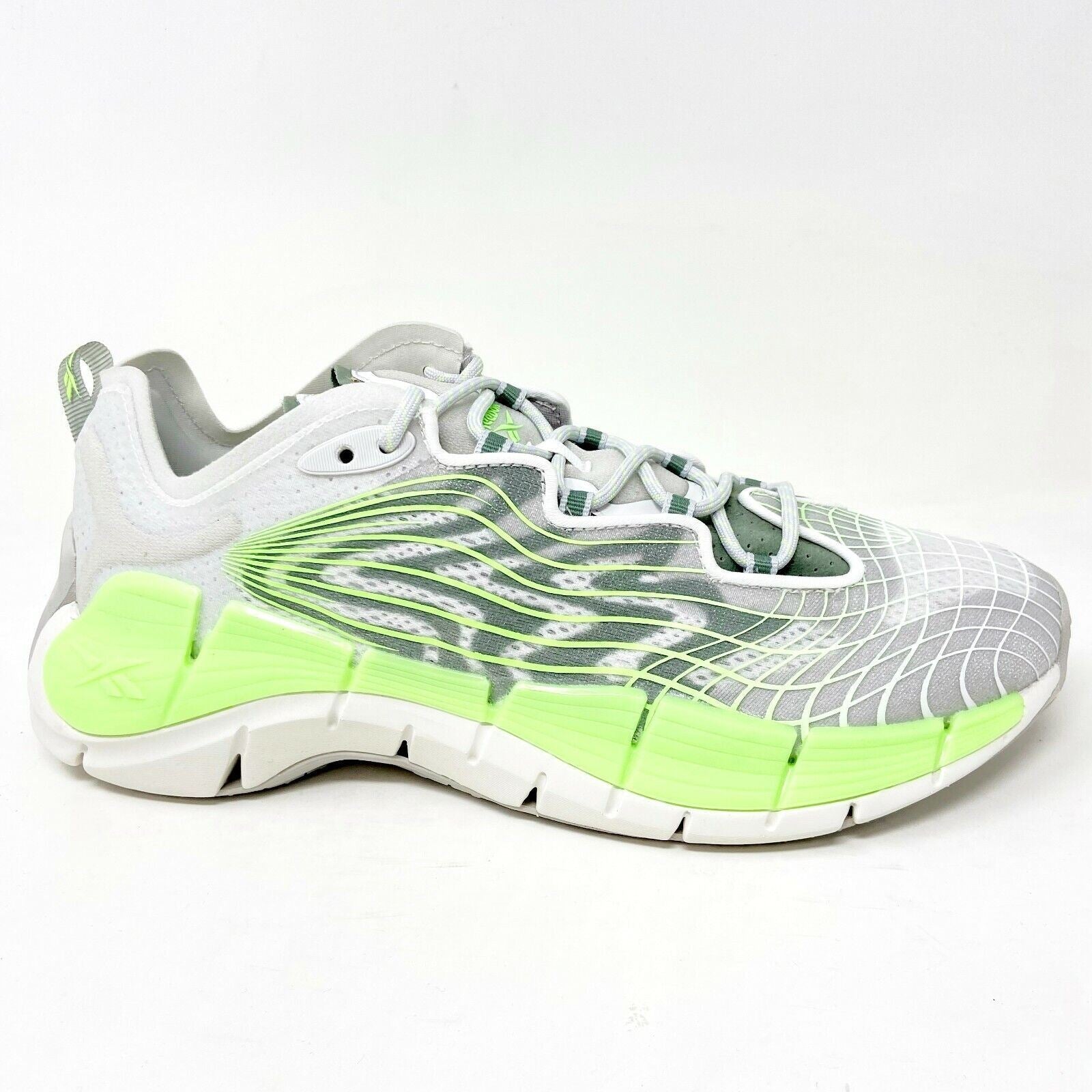 Reebok Zig Kinetica II Pure Grey Neon Mint Mens Running Shoes FY7744