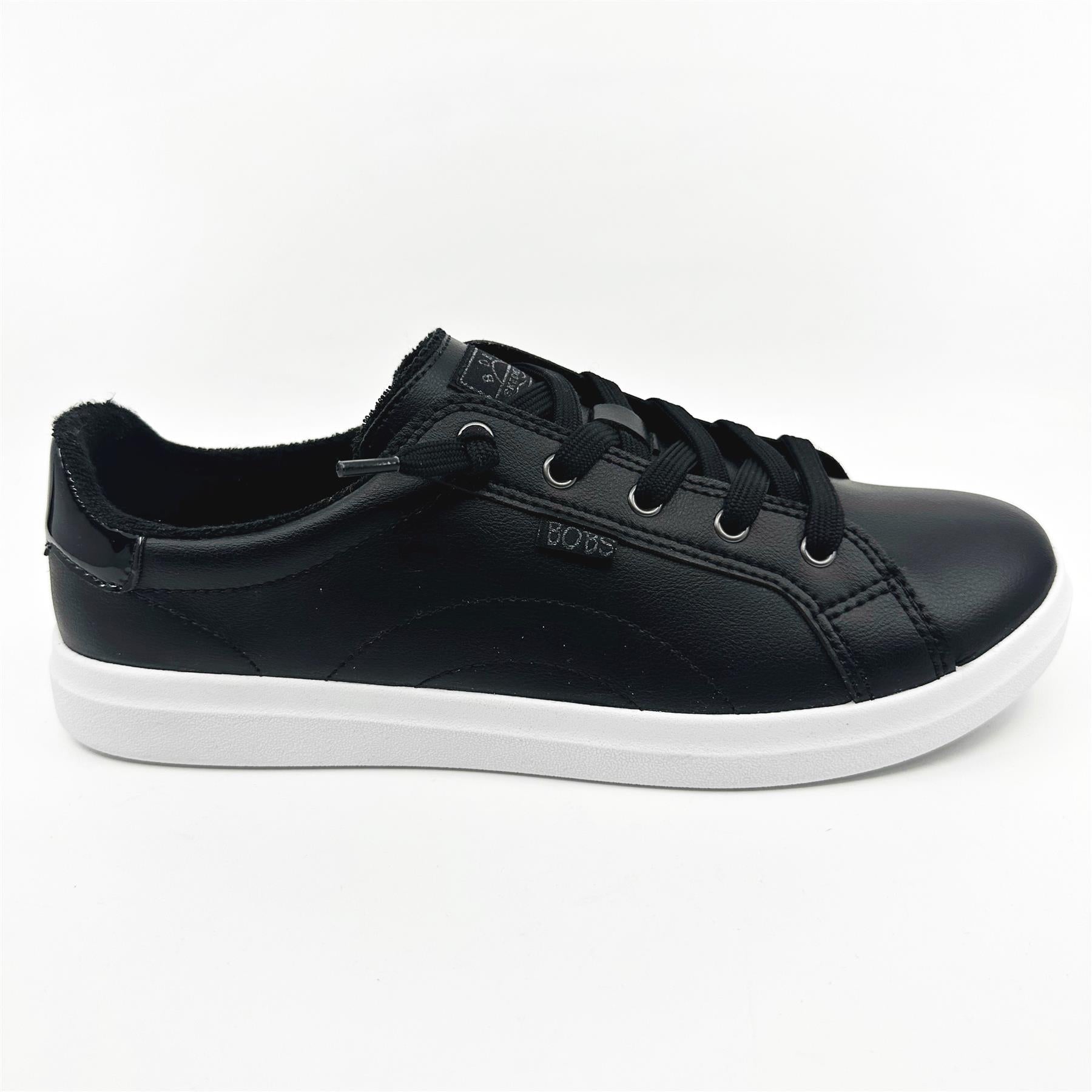 Skechers Bobs D'Vine Instant Delight Black Womens Wide Slip On Sneakers