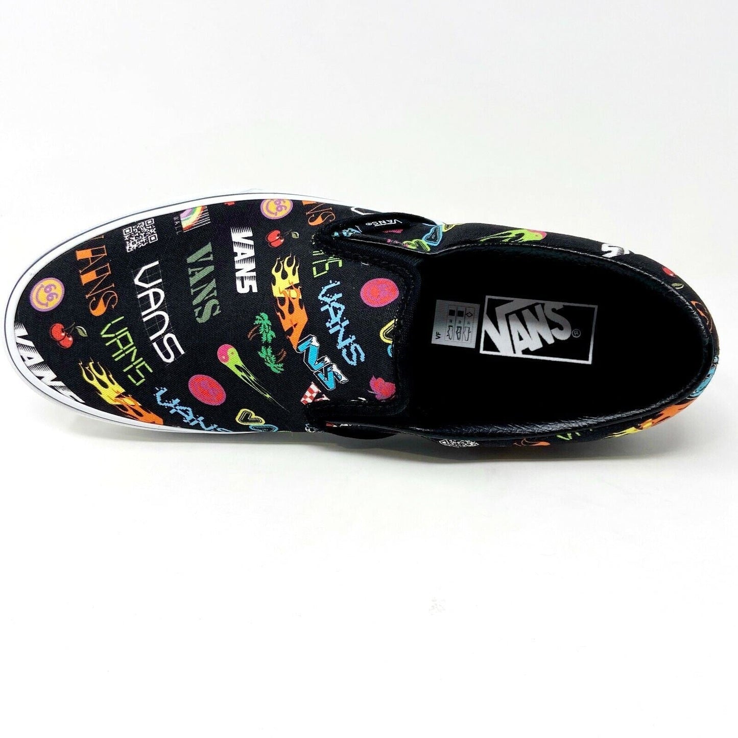 Vans Classic Slip On (Disruptive) Black True White Womens Casual Shoes