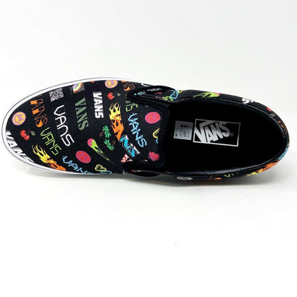 Vans Classic Slip On (Disruptive) Black True White Womens Casual Shoes