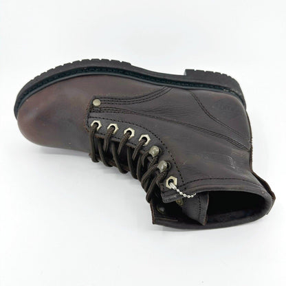 Bonanza 6" Round Steel Toe Brown Mens Leather Waterproof Work Boots