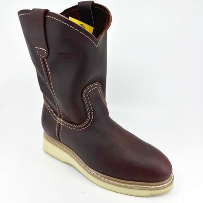Bonanza 10" Wellington Goodyear Welt Brown Leather Mens Steel Toe Boots BAT102
