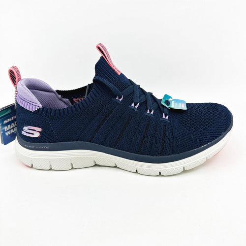 Skechers Flex Appeal 4.0 Victory Lap Navy Lavender Womens Athletic Shoes