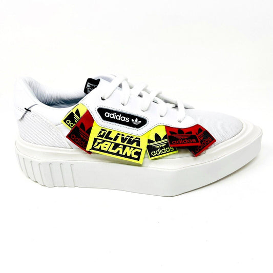 Adidas Sleek Olivia Oblanc White Volt Womens Size 5 Sneakers EF6596