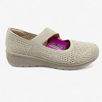 Skechers Up Lifted Its Fate Off White Womens Casual Relaxed Fit Slip-On