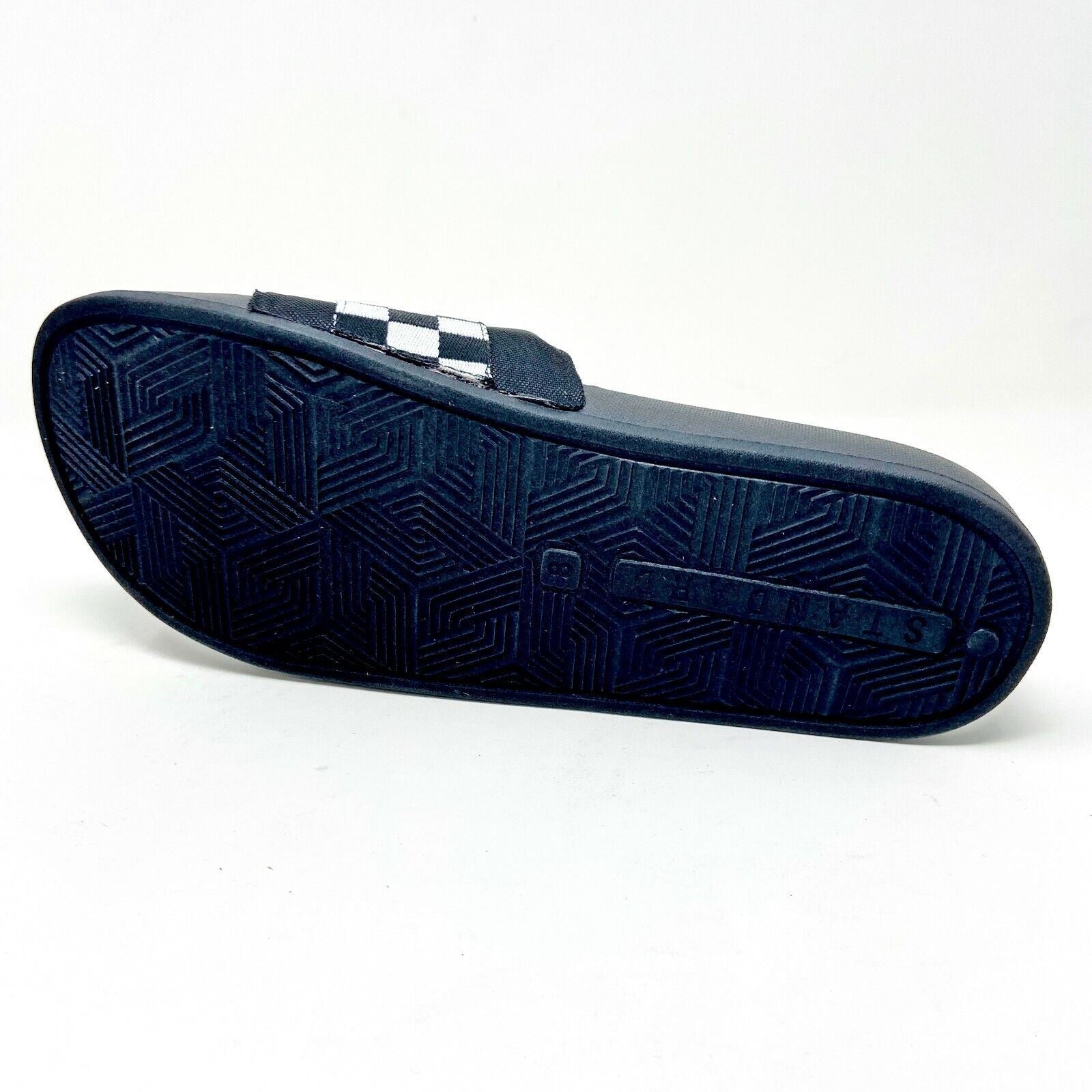 STNDRD Standard Los Angeles Monaco Checkerboard Black White Mens Slides Sandals