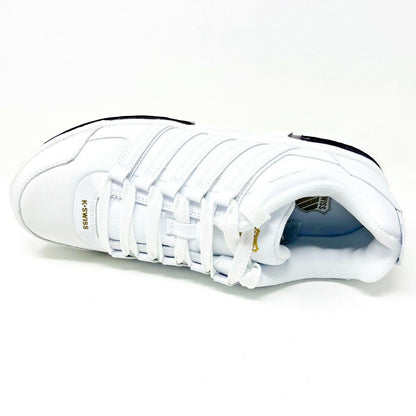 K-Swiss Cracen White Caribou Gold Mens Retro Leather Sneakers 02029107