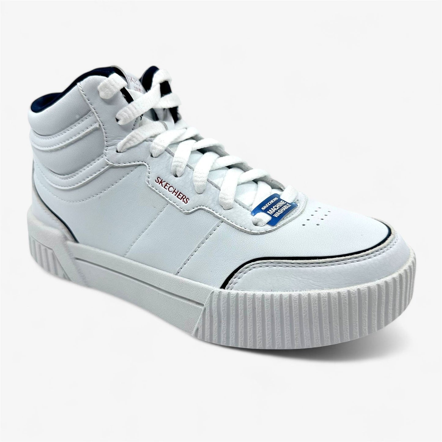 Skechers Jade High Reward White Navy Red Womens Size 5.5 Court Classics Sneaker