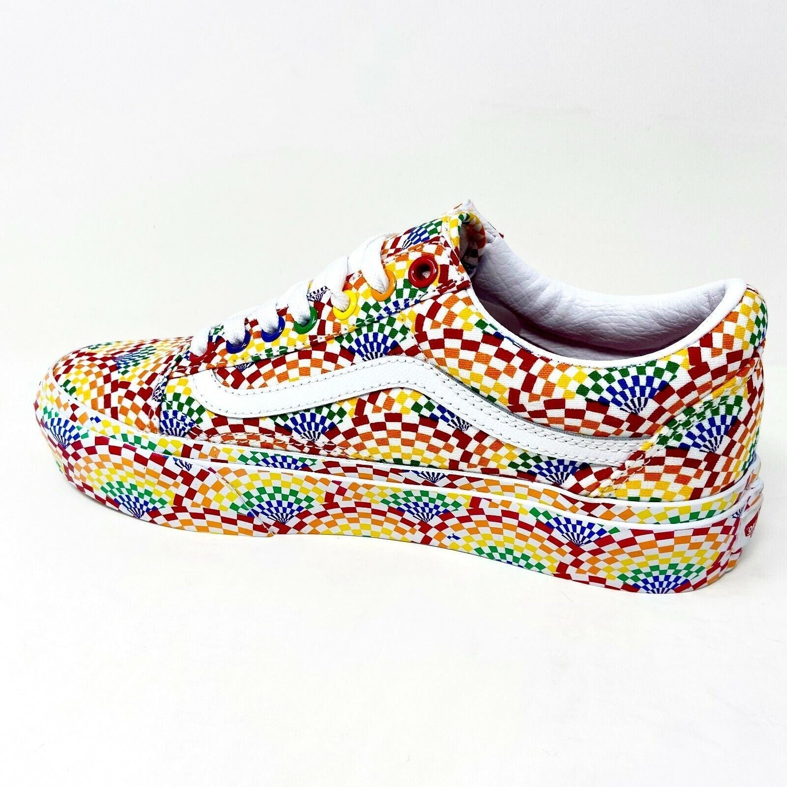 Vans Old Skool Platform (Pride) Multi True White Multi LGBTQ Womens Casual Shoes