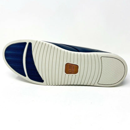 Clae Strayhorn Leather Navy Leather Mens Casual Sneakers