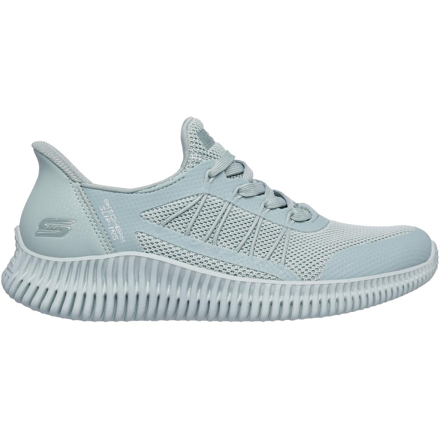 Women's Wide Fit Skechers 117413 Slip-ins Bobs Geo Lite Divine Pace Trainers