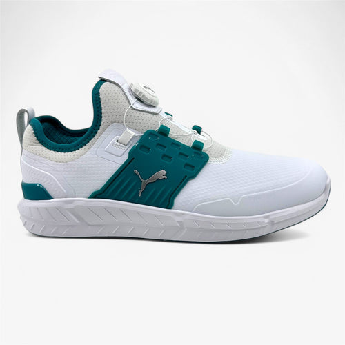 PUMA Ignite Articulate Disc White Silver Green Lagoon Mens Size 9.5 Golf Shoes