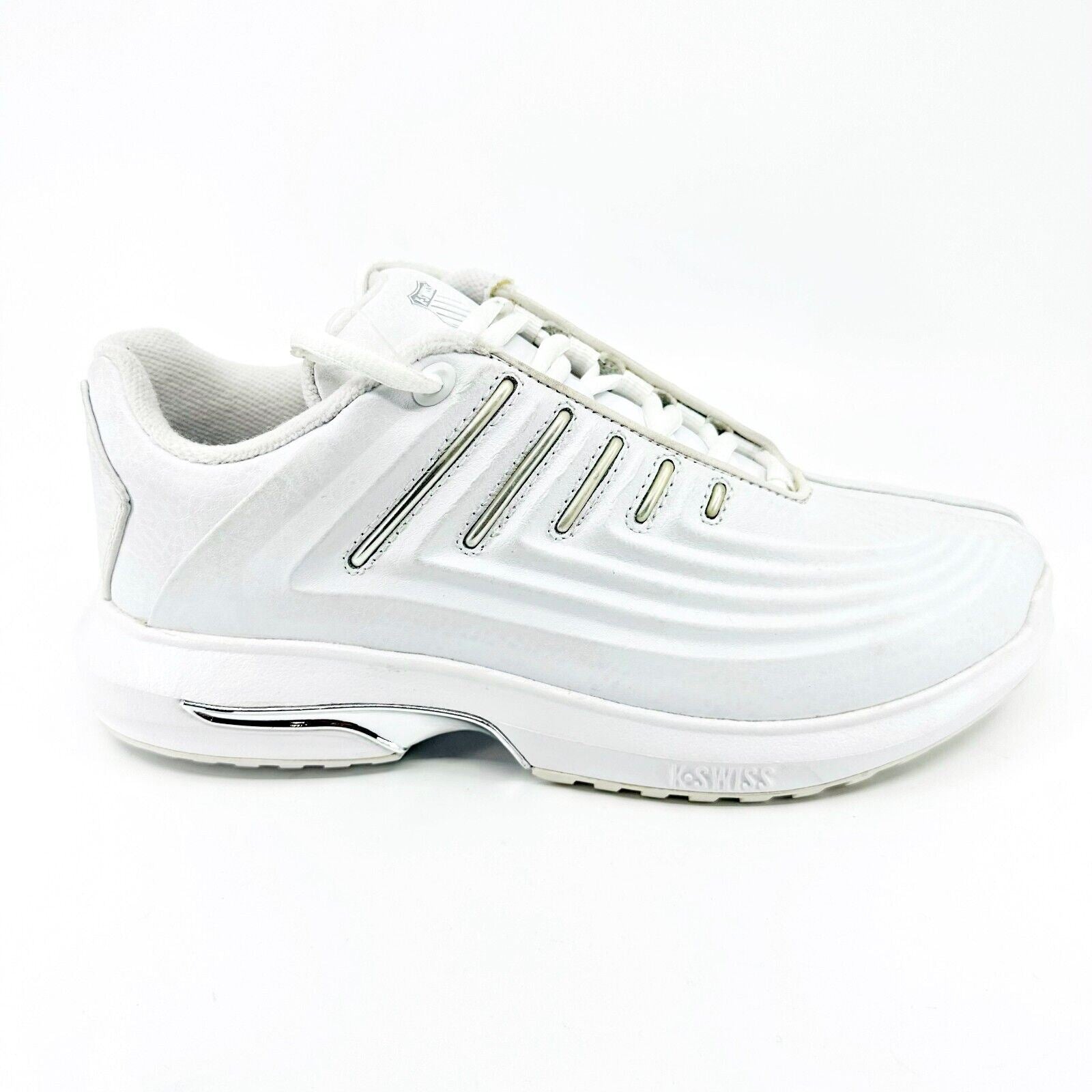 K-Swiss Mens Maxon White Platinum Size 7.5 Retro Casual Sneakers 0697147