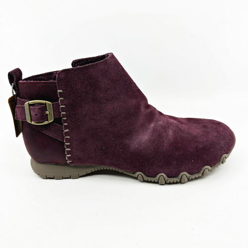 Skechers Bikers MC Embracing Burugndy Womens Wide Ankle Booties Shoes