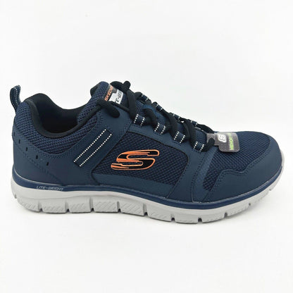 Skechers Track Knockhill Navy Orangre Mens Size 13 Athletic Sneakers