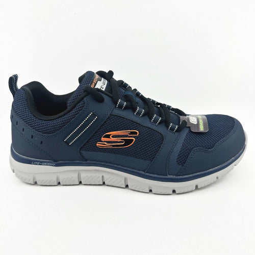 Skechers Track Knockhill Navy Orangre Mens Size 13 Athletic Sneakers