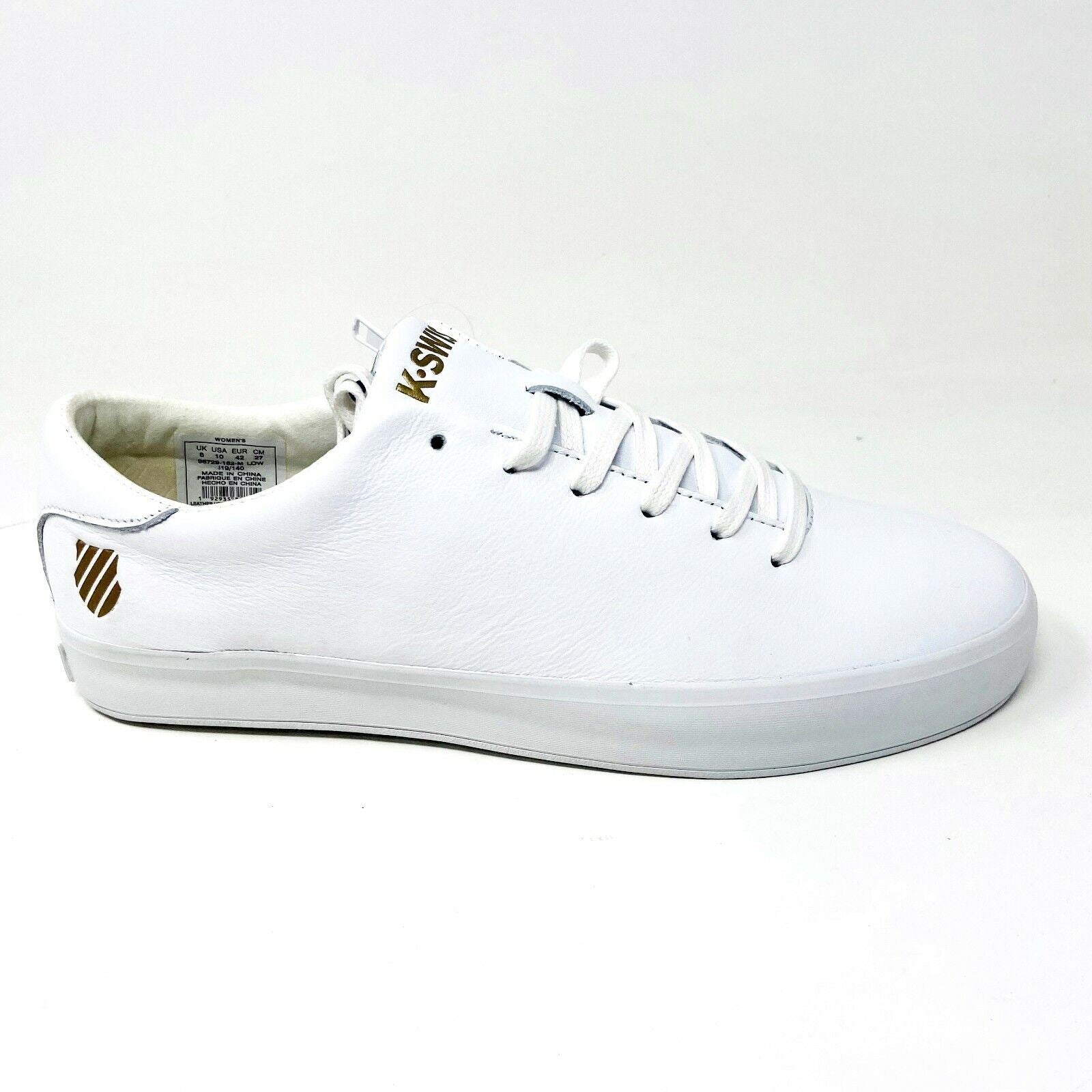 K-Swiss Court Pro Startup Self Belief White Womens Size 10 Leather 96729 162