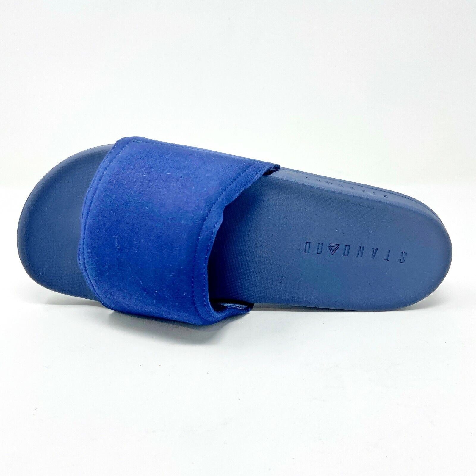 STNDRD Standard Los Angeles Monaco Suede Navy Blue Womens Slide Sandals