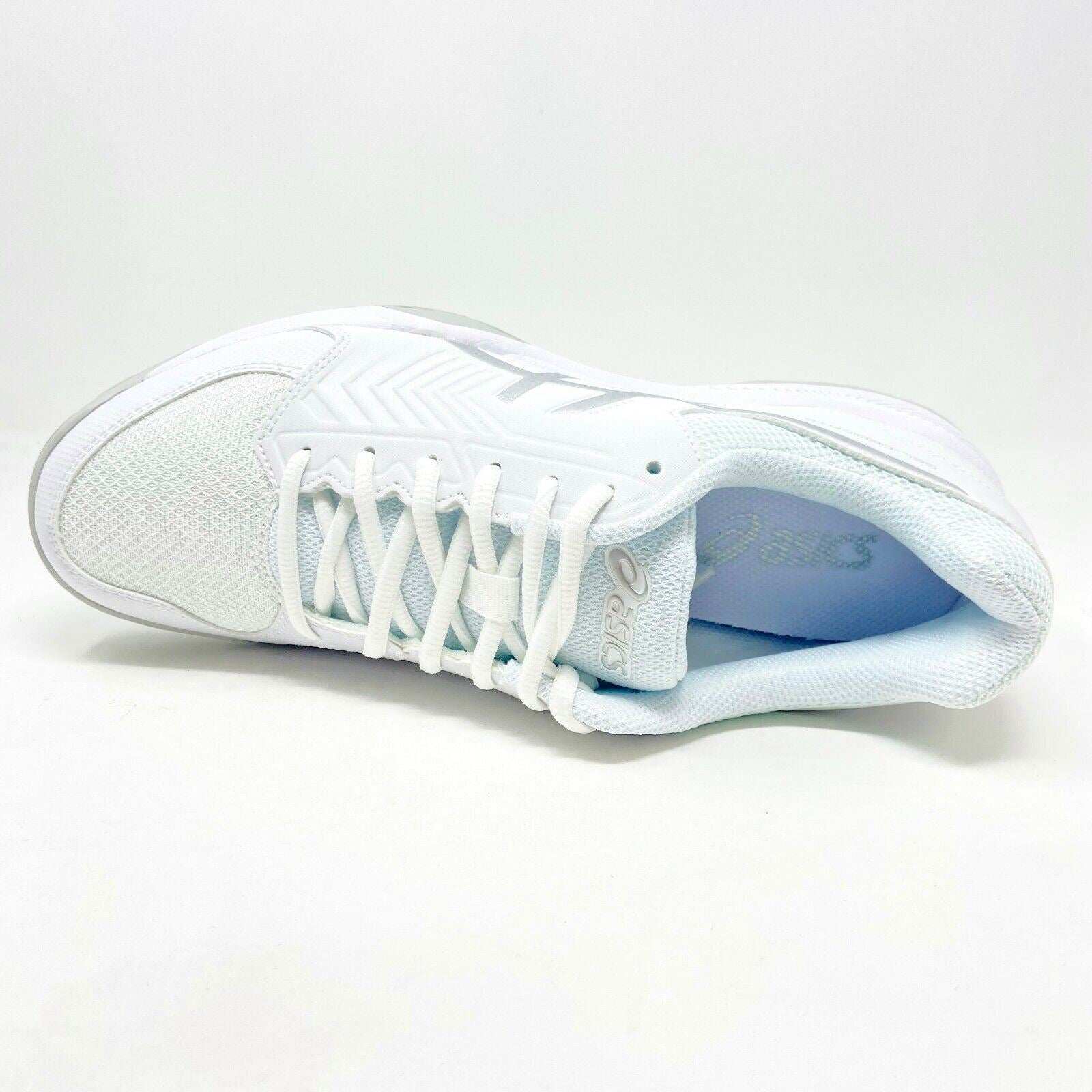 Asics Gel-Dedicate 5 White Silver Womens Tennis Court Shoes E757Y 0193
