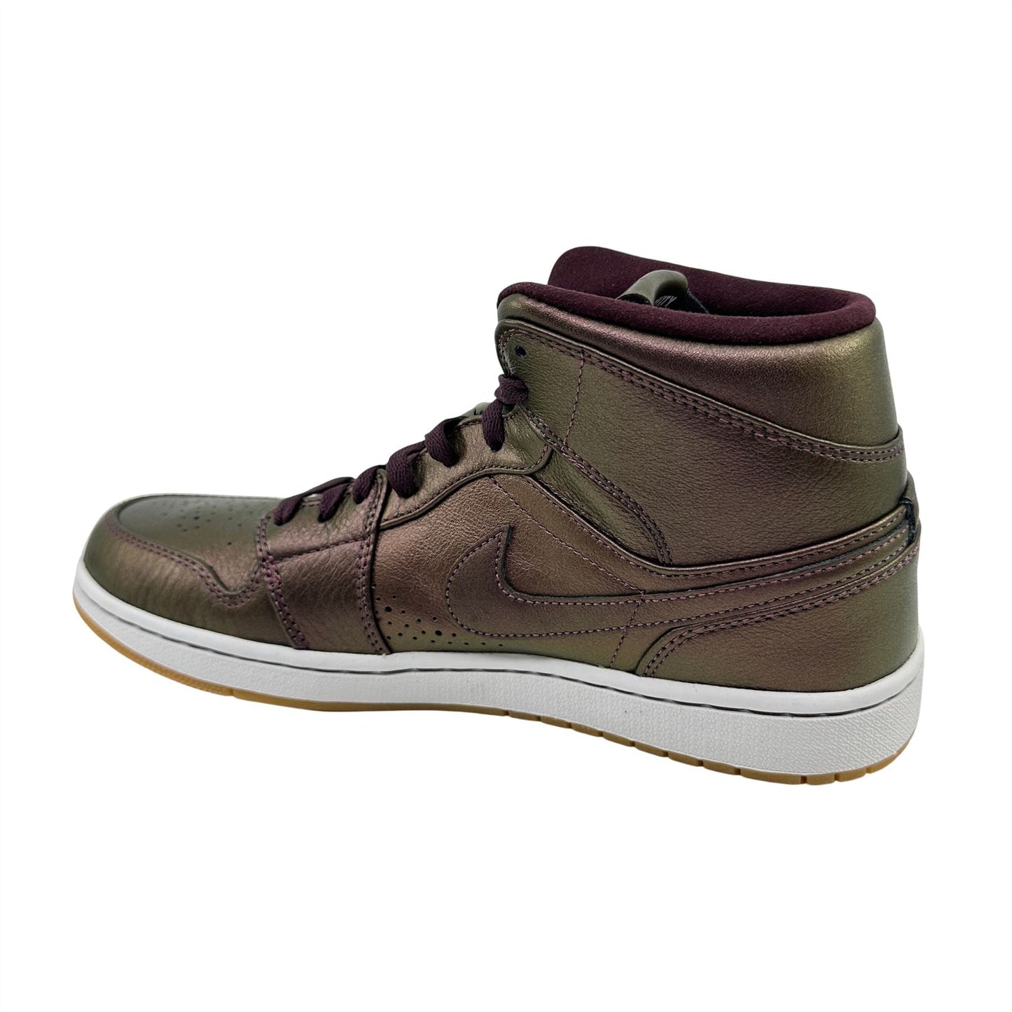 Jordan 1 Mid Nouveau Burgundy White Mens Athletic Sneaker