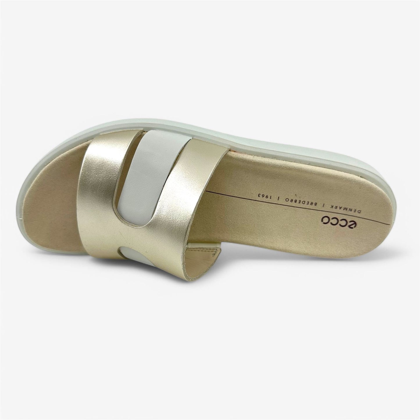 ECCO Flowt White Purple Gold Womens Sandal Slide