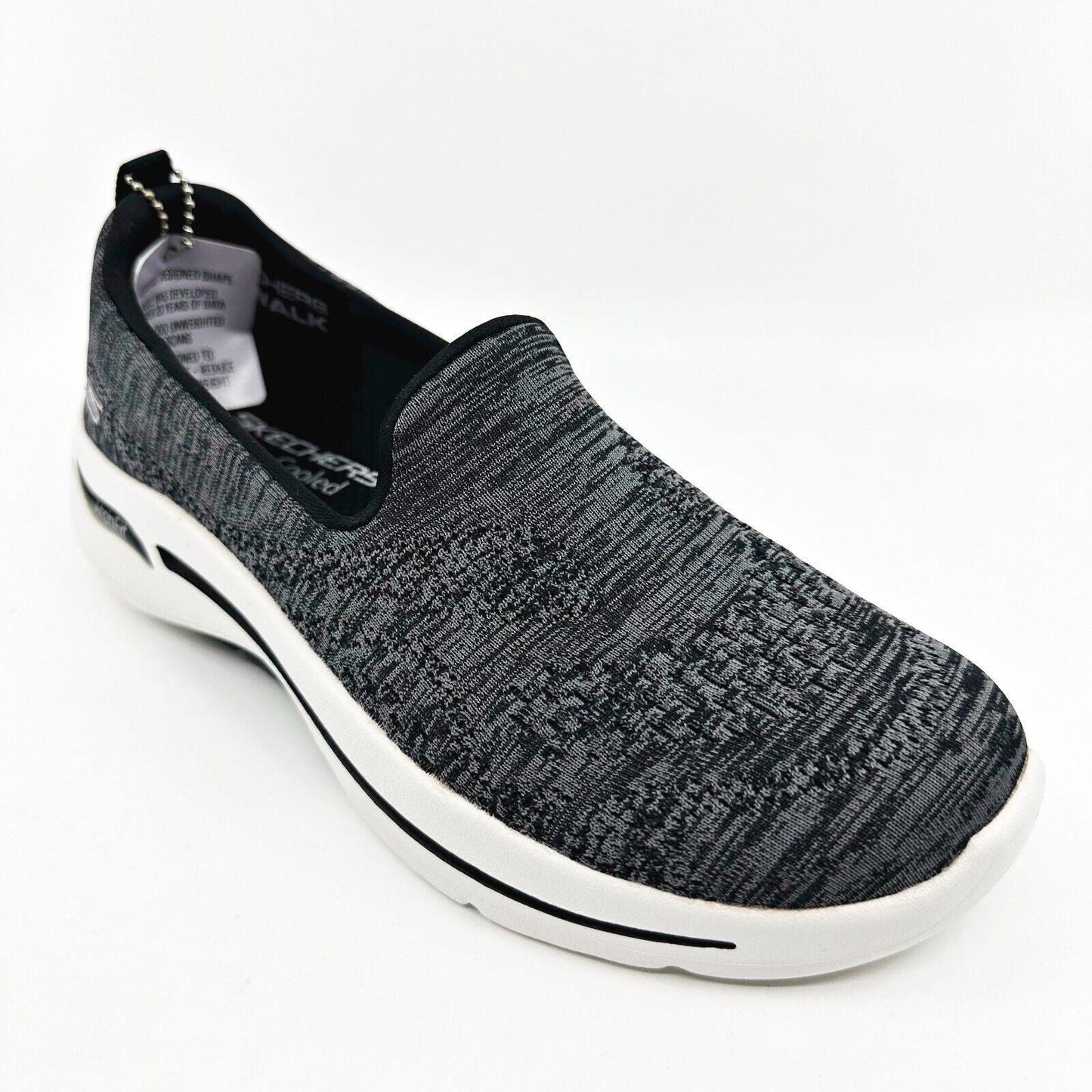 Skechers Go Walk Arch Fit Finley Black White Womens Size 6.5 Slip On Shoes