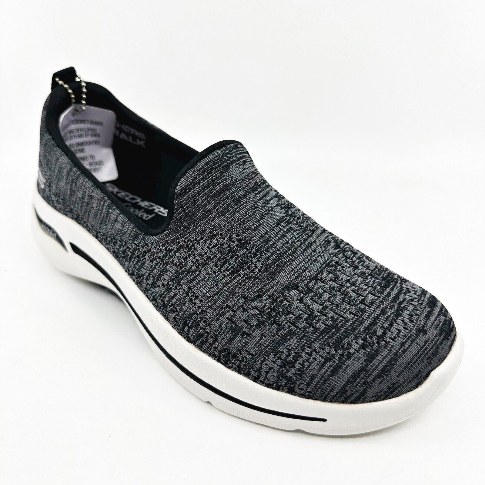 Skechers Go Walk Arch Fit Finley Black White Womens Size 6.5 Slip On Shoes
