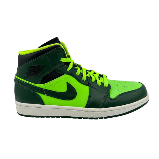 Jordan 1 Mid George Green Black Mens Athletic Hulk Sneaker