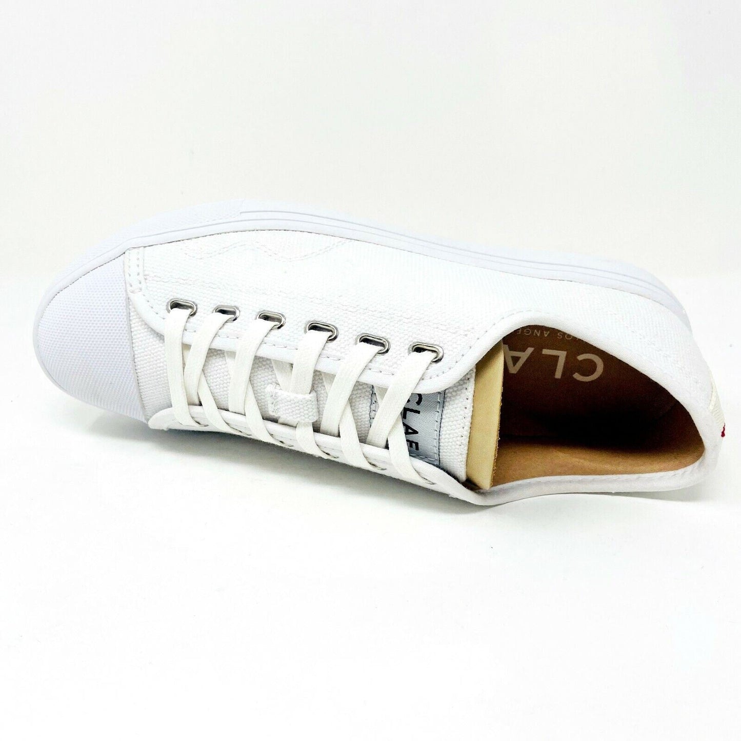 Clae Herbie Textile White Mens Premium  Sneakers
