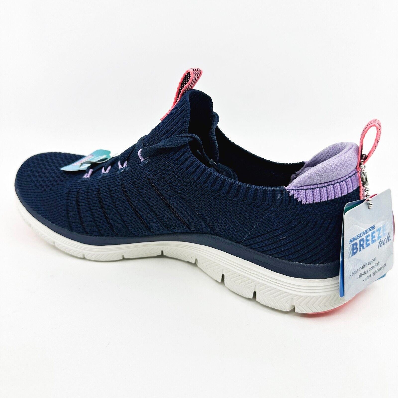 Skechers Flex Appeal 4.0 Victory Lap Navy Lavender Womens Athletic Shoes