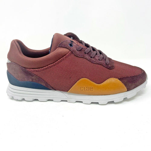 Clae Hoffman Oxblood Suede Mesh Mens Casual Walking Sneakers