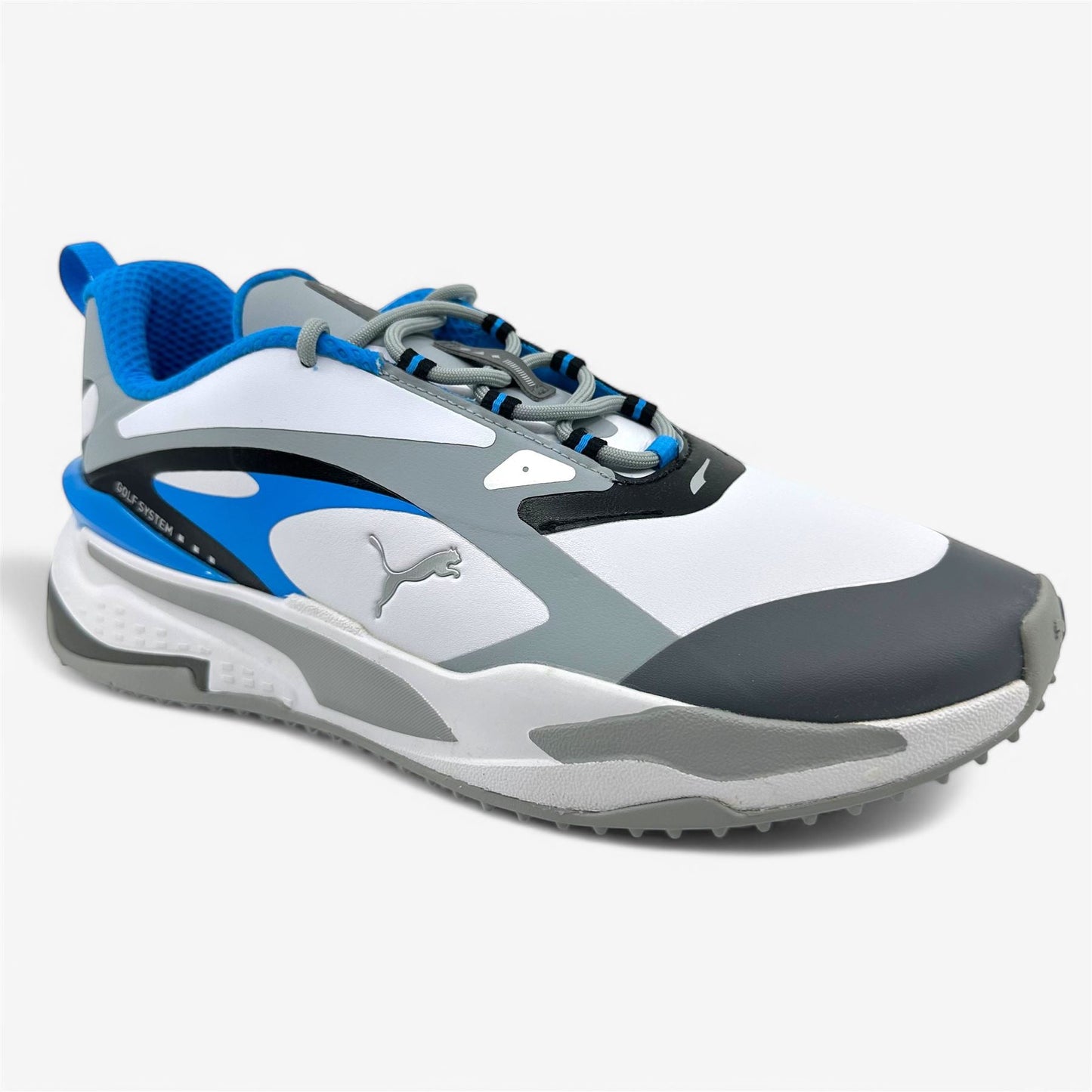 PUMA GS Fast White Querry Ocean Dive Mens Waterproof Golf Shoes