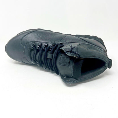 Clae Robinson Black Tumbled Leather Mens Casual Sneakers