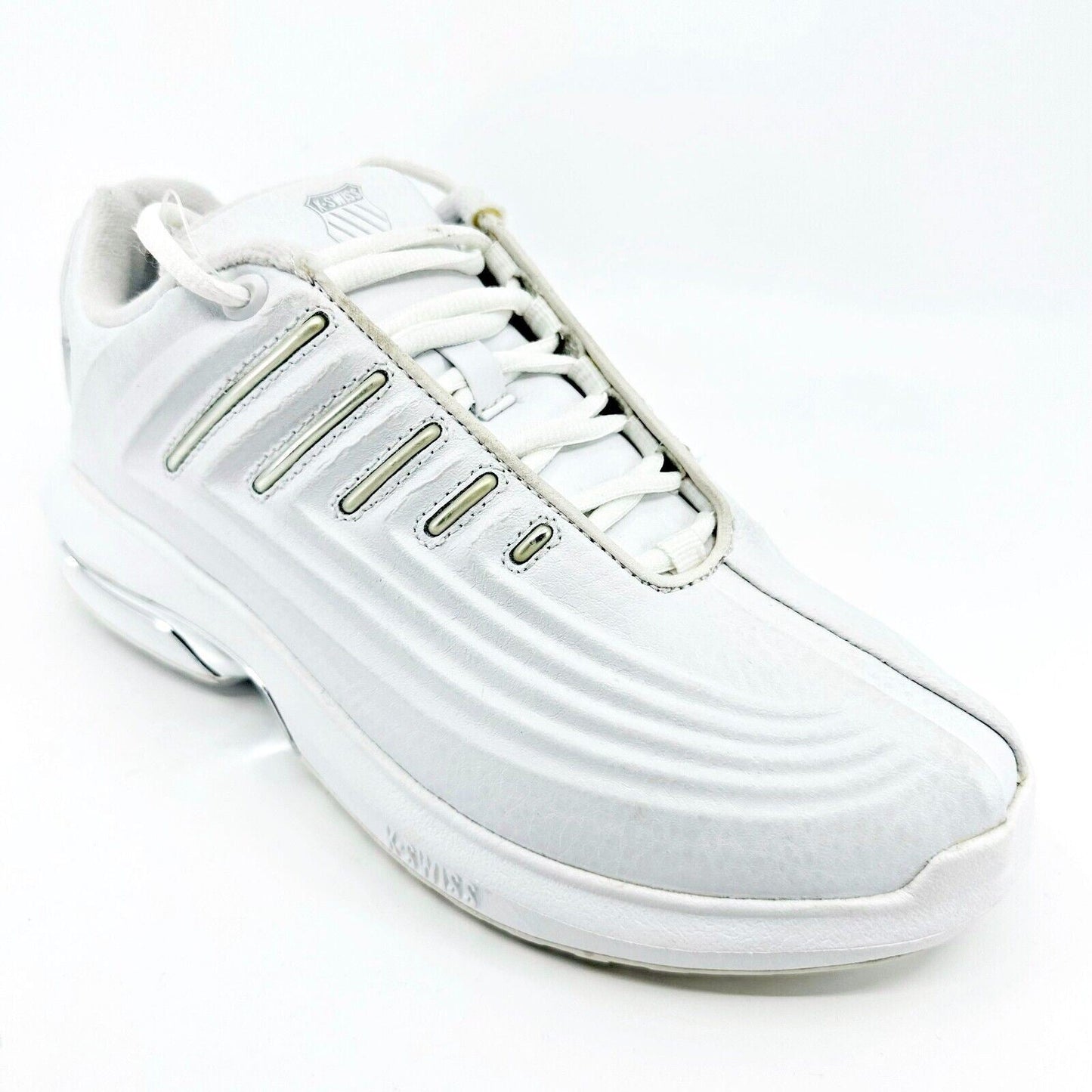 K-Swiss Mens Maxon White Platinum Size 7.5 Retro Casual Sneakers 0697147
