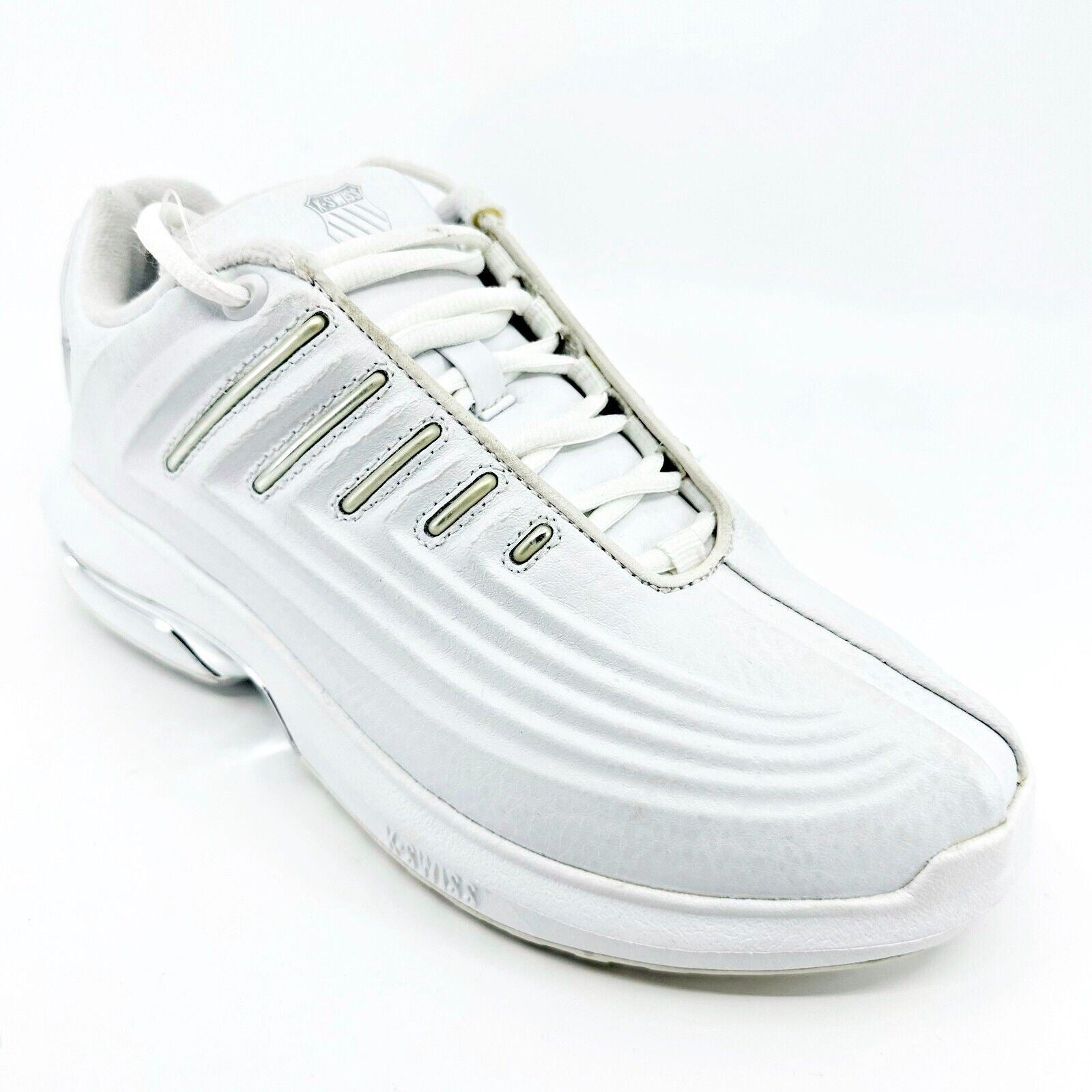 K-Swiss Mens Maxon White Platinum Size 7.5 Retro Casual Sneakers 0697147