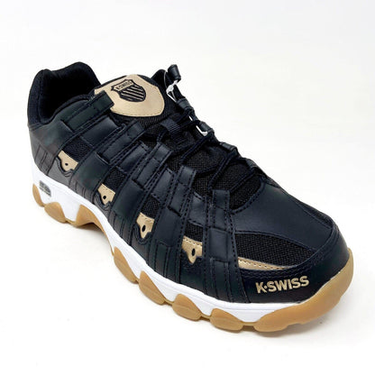K-Swiss ST429 Black Gold Mens Athletic Casual Sneakers 03181 015