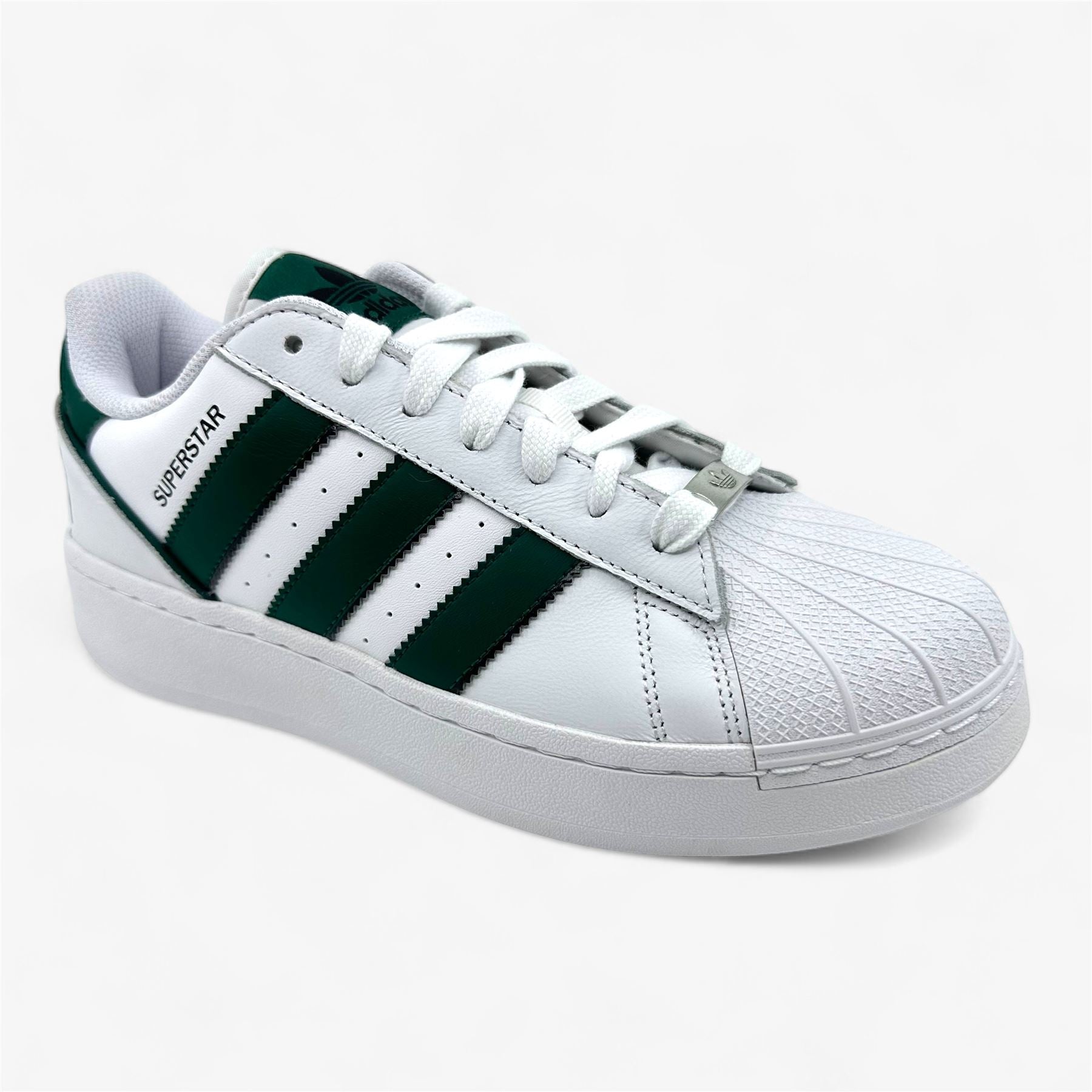 Adidas Superstar XLG White Collegiate Green Mens Athletic Sneaker
